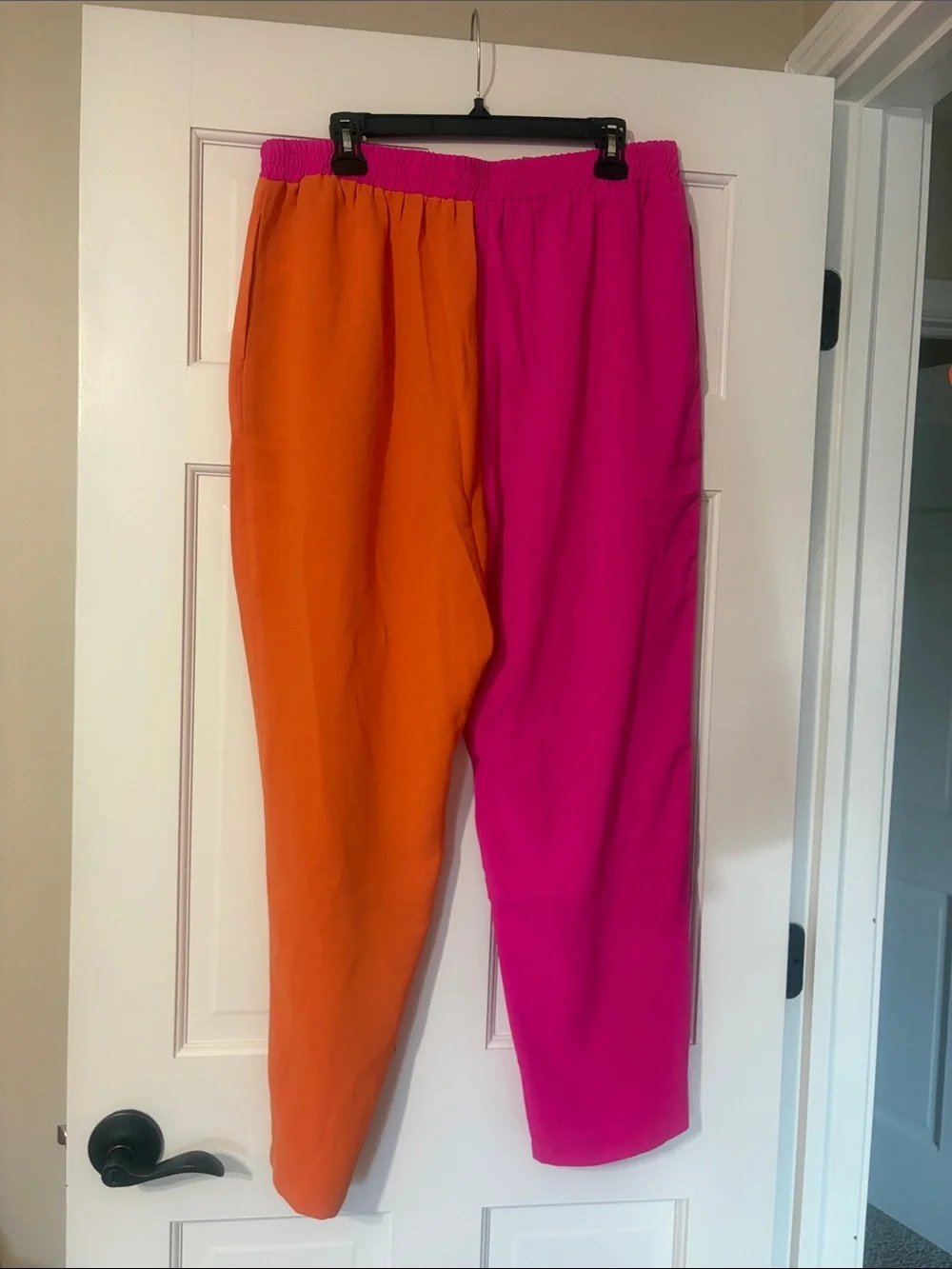 GeeGee Colorblock Pink and Orange Two-Piece Blazer & Pants Set